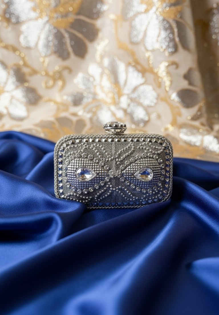 SILVER VINTAGE CLUTCH